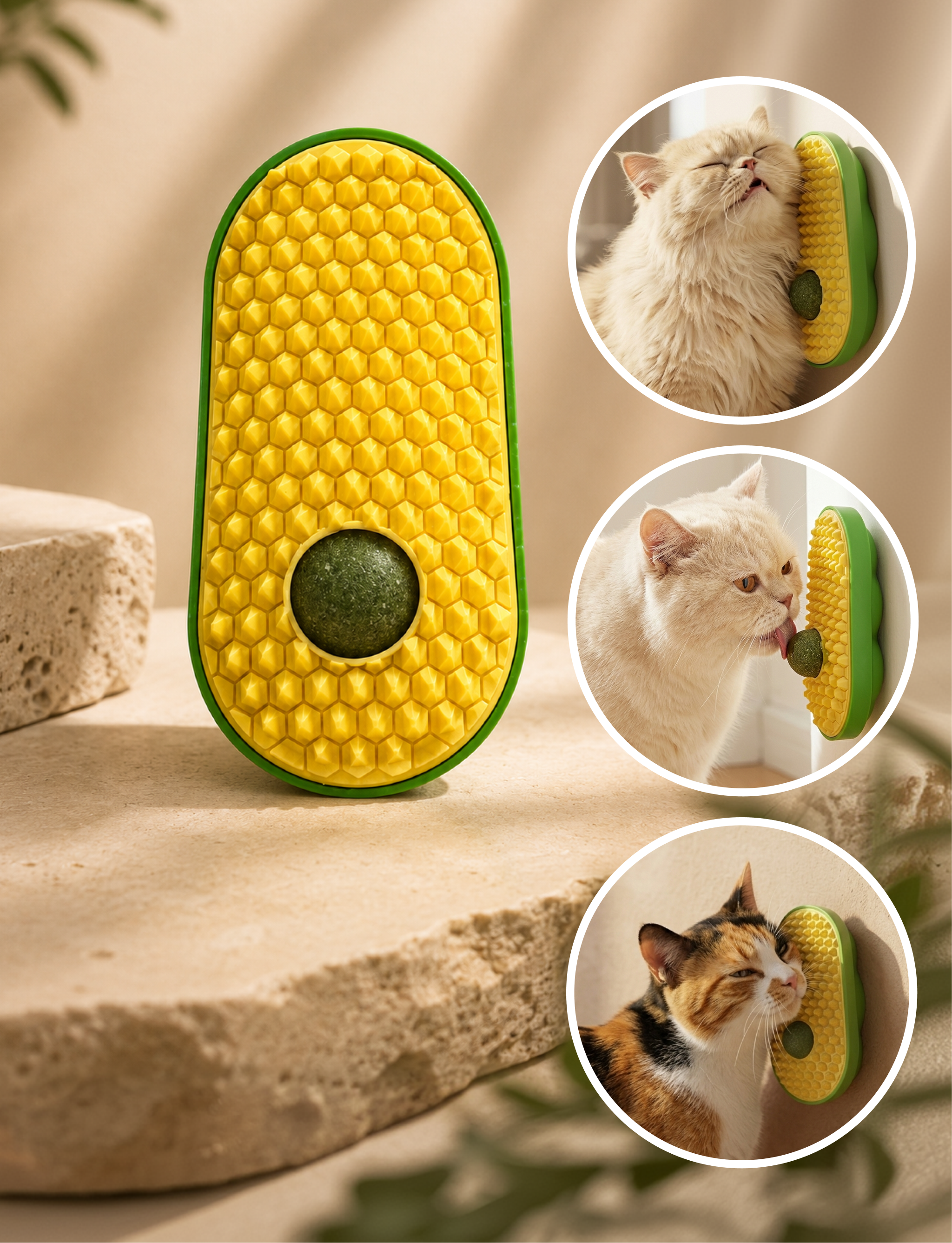 Avocado Cat Grooming & Scratching Toy