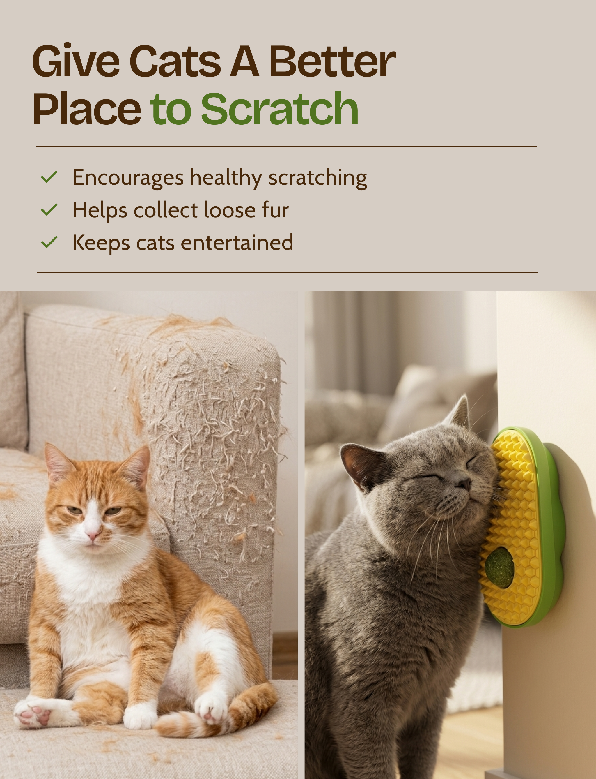 Avocado Cat Grooming & Scratching Toy